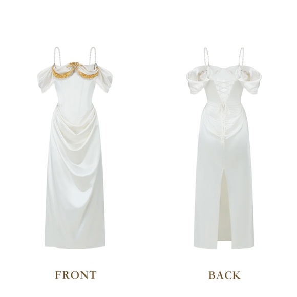 Lacemade Ivory Maxi Corset Dress, Like New - Picture 5 of 9